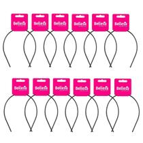 Pacote c/12 Tiara Tecido Fina para Cabelo - Bellesa