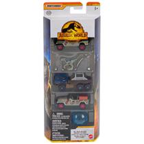 Pacote c/ 5 Matchbox Jurassic World 1/64 - Mattel