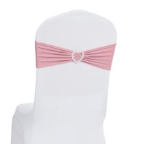 Pacote Chair Sashes Bows Howhic com 60 elastanos e rosa empoeirado