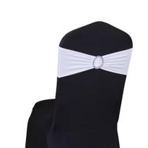 Pacote Chair Sashes SINSSOWL com 50 elastano branco para casamento