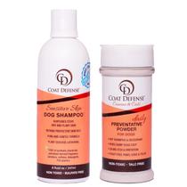 Pacote COAT DEFENSE Paw Licker em pó seco e shampoo para cães