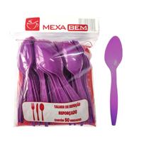 Pacote Colher Descartável Master Roxo 50 unidades Dureza 3 Pacote Colher Descartável Master Roxo 50 unidades Dureza 3
