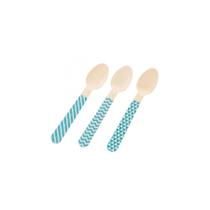 Pacote Colher Madeira - Chevron Azul - 10cm - 10 Un - Rizzo Pacote Colher Madeira - Chevron Azul - 10cm - 10 Un - Rizzo