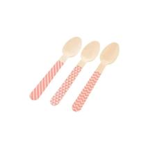 Pacote Colher Madeira - Chevron Rosa - 10cm - 10 Un - Rizzo Pacote Colher Madeira - Chevron Rosa - 10cm - 10 Un - Rizzo