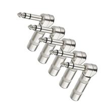 Pacote Com 05 Plug Conector P10 Em L 90º Graus Estereo