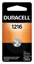 Pacote com 1 bateria de lítio Duracell CR1216 de 3 V