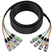 Pacote com 1 patch de microfone de 4 canais XLR Snake Cables EBXYA de 25 pés