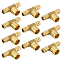 (Pacote com 10) Acessórios de latão EFIELD Pex Bullnose Reducing Tee