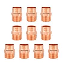 (Pacote com 10) Adaptador macho de cobre EFIELD C x MNPT de 3/4 polegadas