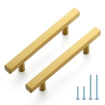 Pacote com 10 alças de gabinete de latão escovado JOY DECOR de 15 cm