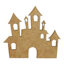 Pacote com 10 Aplique Decorativo Castelo 5x5,5 Mdf Madeira