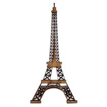 Pacote com 10 Aplique Decorativo Torre Eiffel 6cm Mdf Madeira