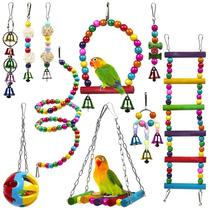 Pacote com 10 brinquedos Bird Cage Tokex for Parrots, madeira para mastigar