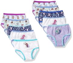 Pacote com 10 calcinhas Disney Frozen 100% algodão penteado para meninas 4T Pacote com 10 calcinhas Disney Frozen 100% algodão penteado para meninas 4T