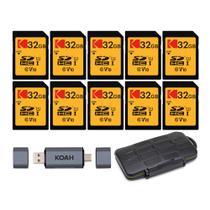 Pacote com 10 cartões de memória SDHC KODAK de 32GB Classe 10 UHS-I