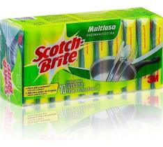 Pacote Com 10 Esponja Multiuso Scotch Brite 3m - Lava Louças