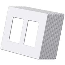 Pacote com 10 placas de parede BESTTEN USWP6 Matte Snow White de 2 gangues 12x12 cm Pacote com 10 placas de parede BESTTEN USWP6 Matte Snow White de 2 gangues 12x12 cm