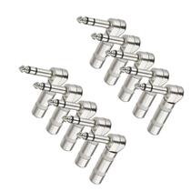 Pacote Com 10 Plug Conector P10 Em L 90º Graus Estereo