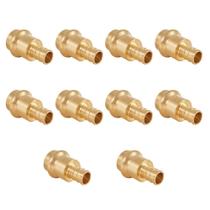 (Pacote com 10) Prensa EFIELD de 1/2 polegada X 1/2 polegada PEX Crimp Coupling Adaptador de latão para conexão de tubos de cobre e PEX