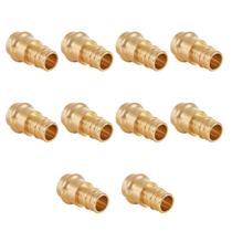 (Pacote com 10) Prensa EFIELD de 19 mm X Adaptador de expansão de latão PEX-A de 19 mm