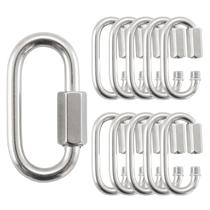 Pacote com 10 unidades de aço inoxidável Quick Link 304 em forma de D de 3/16 polegadas