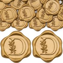 Pacote com 100 adesivos SWANGSA com selo de cera Letter D, 3 cm, ouro antigo Pacote com 100 adesivos SWANGSA com selo de cera Letter D, 3 cm, ouro antigo