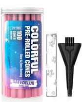 Pacote com 100 cones SafeDelux Colorful King Size com tubo de vidro