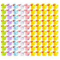 Pacote com 100 estatuetas de pato amarelo em resina em miniatura Pacote com 100 estatuetas de pato amarelo em resina em miniatura