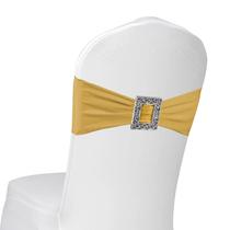 Pacote com 100 faixas de cadeira PWDAN Gold, fivela elástica de 14 x 35 cm