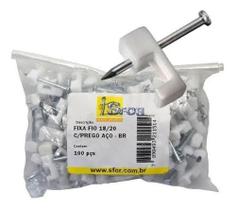 Pacote Com 100 Grampos Fixa Fio 18/20 0,5 a 0,78mm - Sfor