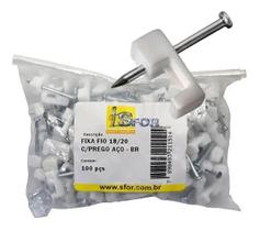 Pacote Com 100 Grampos Fixa Fio 18/20 0,5 a 0,78mm