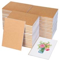 Pacote com 100 mininotebooks IKAYAS Kraft 14,5 x 10,5 cm em branco