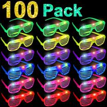 Pacote com 100 óculos luminosos LED Party Favor AMENON, luz de néon Pacote com 100 óculos luminosos LED Party Favor AMENON, luz de néon