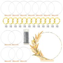 Pacote com 12 anéis de metal Craft Hoop MJRASG de 30 cm com luzes LED Pacote com 12 anéis de metal Craft Hoop MJRASG de 30 cm com luzes LED