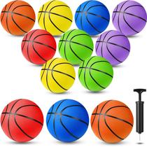 Pacote com 12 bolas de basquete de borracha Jerify, tamanho 4, 20 cm de diâmetro com bomba