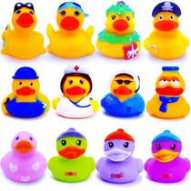 Pacote com 12 brinquedos de banho Yomwet Rubber Ducks, moscas flutuantes infantis Pacote com 12 brinquedos de banho Yomwet Rubber Ducks, moscas flutuantes infantis