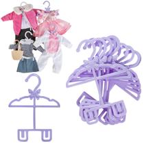Pacote com 12 cabides roxos para 18 bonecas Dress Along Dolly Pacote com 12 cabides roxos para 18 bonecas Dress Along Dolly