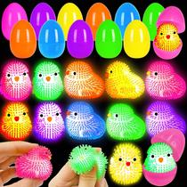 Pacote com 12 enchimentos de ovos de Páscoa LED Puffer Balls Olixmlya para crianças Pacote com 12 enchimentos de ovos de Páscoa LED Puffer Balls Olixmlya para crianças