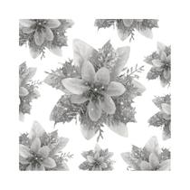 Pacote Com 12 Flores Artificiais De Poinsettia Para Decorações De Natal, Árvores, Guirlandas, Festas