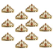 Pacote com 12 joias de plástico Queen Gold da Tiara Beistle Pacote com 12 joias de plástico Queen Gold da Tiara Beistle