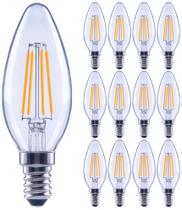 (Pacote com 12) Lâmpada LED E12 Candelabra Base B11 4,5W 2700K (Pacote com 12) Lâmpada LED E12 Candelabra Base B11 4,5W 2700K