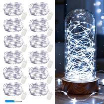 Pacote com 12 LEDs String Lights VOOKRY, bateria branca fria de 3 m