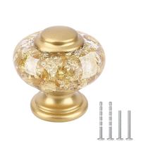 Pacote com 12 maçanetas de cômoda de cristal dourado Chicwing, 36 mm Pacote com 12 maçanetas de cômoda de cristal dourado Chicwing, 36 mm