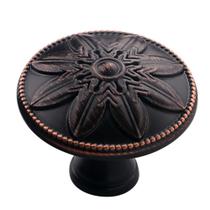 Pacote com 12 maçanetas redondas de bronze polido a óleo de 3,6 cm