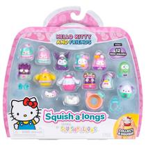 Pacote com 12 Mini-Squish Squish-a-Longs Hello Kitty and Friends