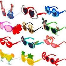 Pacote com 12 óculos Novelty, trajes de festa tropicais para adultos