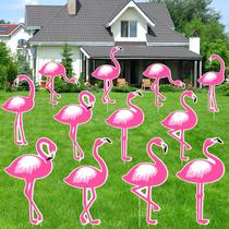 Pacote com 12 placas Amyhill Pink Flamingo Yard, 35 cm à prova d'água Pacote com 12 placas Amyhill Pink Flamingo Yard, 35 cm à prova d'água