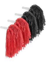 Pacote com 12 Pomons Cheerleading Pangda Sports Dance (vermelho/preto)