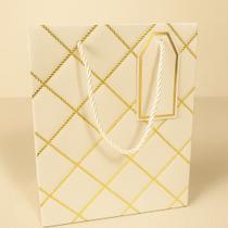 Pacote com 12 Sacolas Luxo para Presente Trançada Grande 30x26cm Kit com12 Unidades