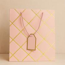 Pacote com 12 Sacolas Luxo para Presente Trançada Grande 30x26cm Kit com12 Unidades